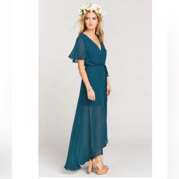 Show Me Your Mumu Sophia Wrap High Low Chiffon Dress - Picture 2 of 9